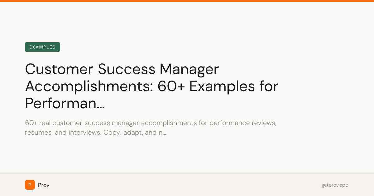Customer Success Manager Accomplishments: 60+ Examples for Performance ...