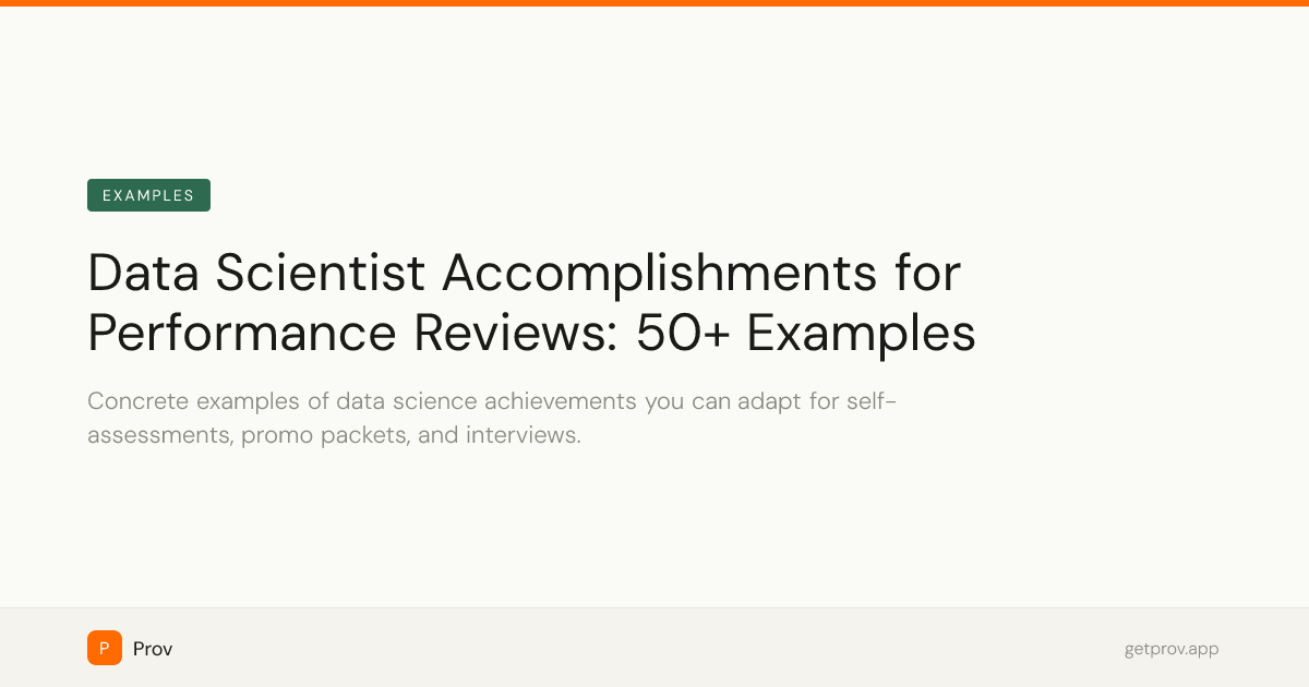 Science Accomplishment Data Scientist Accomplishments for Performance Reviews: 50+ Examples
