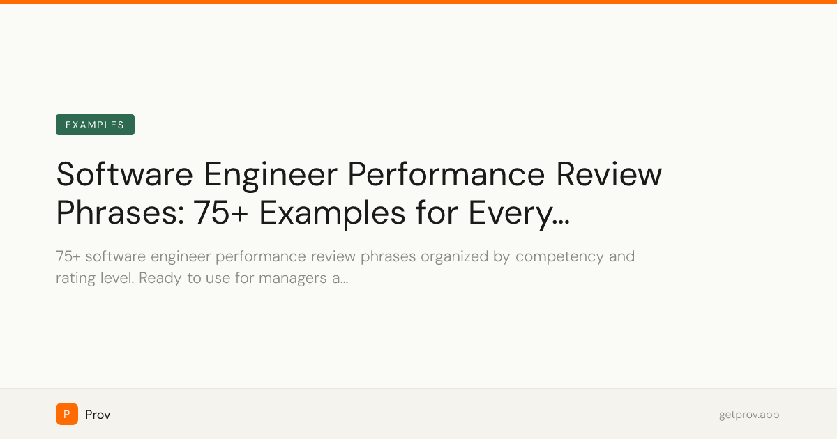 Software Engineer Performance Review Phrases: 75+ Examples for Every ...