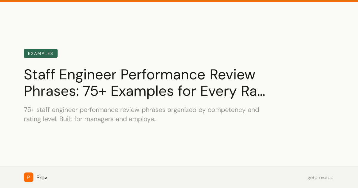 Staff Engineer Performance Review Phrases: 75+ Examples for Every ...