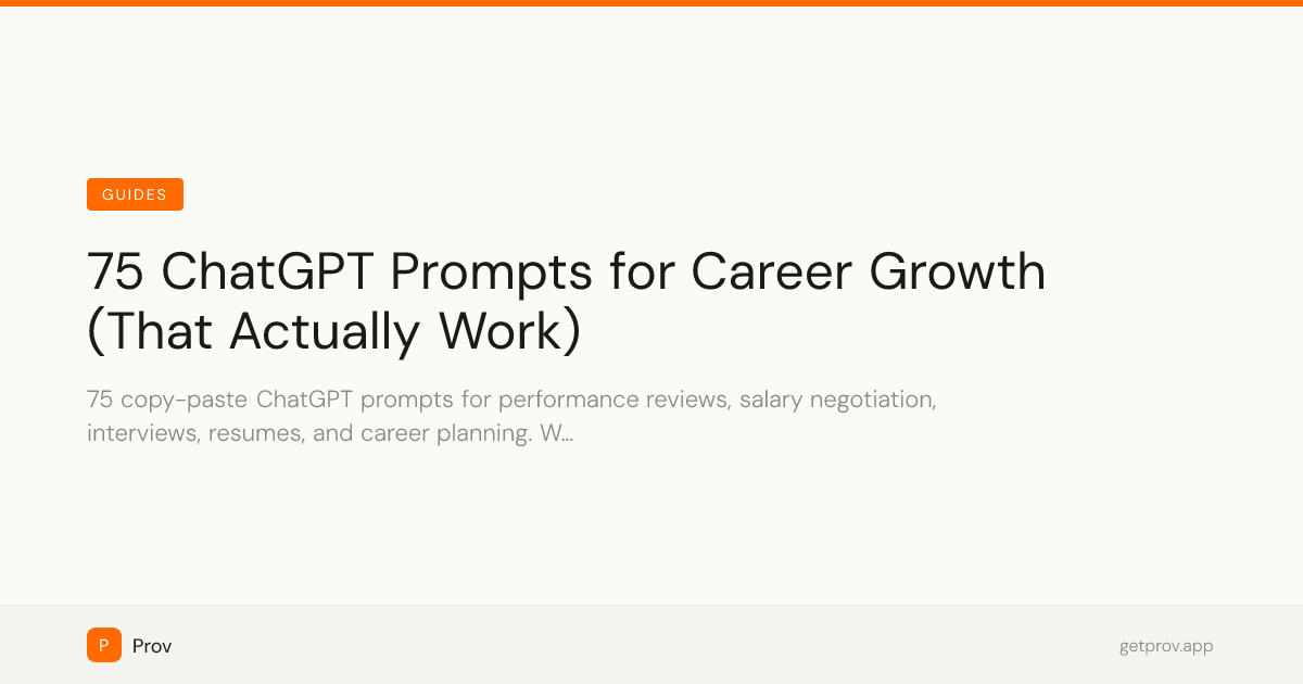 75 ChatGPT Prompts for Career Growth (That Actually Work)