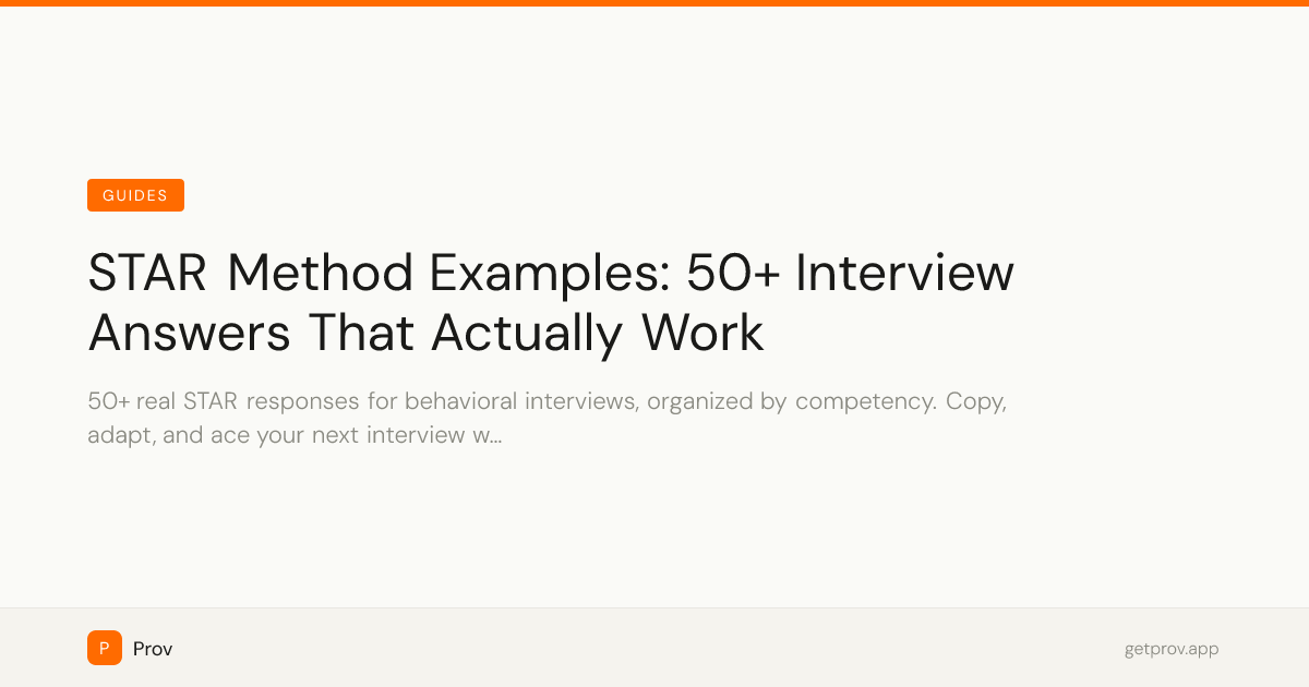 Stare Method Examples STAR Method Examples: 50+ Interview Answers That Actually Work